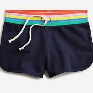 J.Crew striped ribbed track short in original cotton terry, navy, size L, EUC